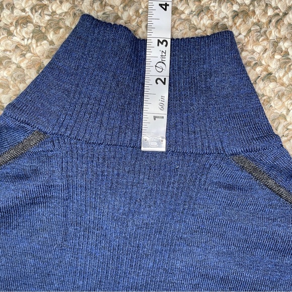 Smartwool Classic Thermal Merino Base Layer 1/4 Zip - Blue Heather - Picture 15 of 16